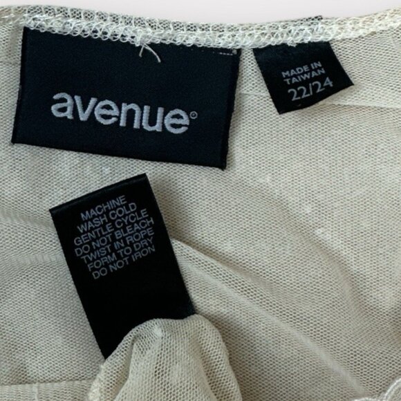 Avenue Womens 22/24 Romantic Sheer Chiffon Lace Floral Tunic Blouse Bell Sleeves - Picture 7 of 8